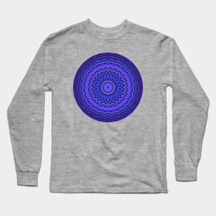 Round Blue Third Eye Chakra Mandala Long Sleeve T-Shirt